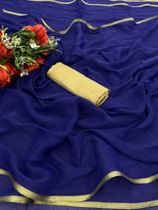 hasti fashion Solid/Plain Daily Wear Chiffon Saree