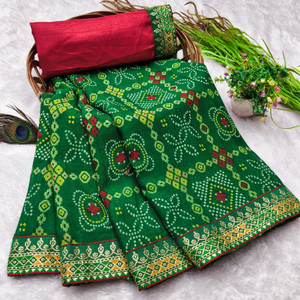 SHIVNAVU COLLECTION Printed Bandhani Georgette Saree