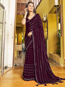 AARTI PRINTS Self Design, Embellished Bollywood Georgette Saree