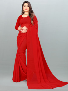 Anand Sarees Dyed, Solid/Plain Bollywood Georgette Saree