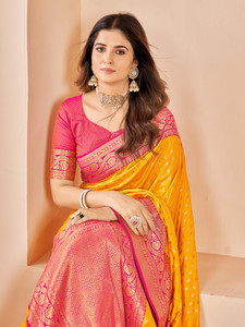 Valley Printed Banarasi Silk Blend Saree