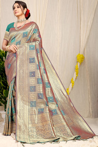 Monghiba Clothing Woven, Self Design Banarasi Pure Silk Saree