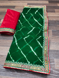 ASTEYAM Printed Leheria Georgette Saree