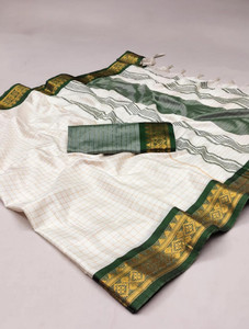 Laxmitax Woven, Embellished, Self Design Kasavu Pure Cotton, Cotton Silk Saree
