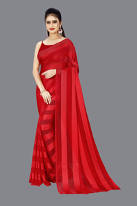 Anand Sarees Striped Bollywood Satin Saree
