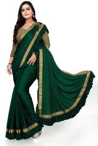 MIJAASHREE Embellished Bollywood Lycra Blend Saree