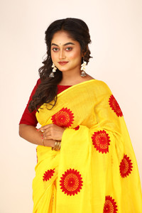 pal saree mahal Embroidered Handloom Cotton Silk Saree