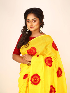 pal saree mahal Embroidered Handloom Cotton Silk Saree