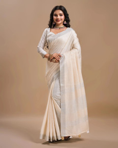 NEGRONI Striped Daily Wear Linen Saree