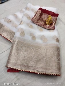 Banaras silk palace Woven Bollywood Organza Saree