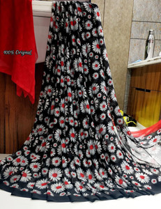 Hensi sarees shop Printed, Polka Print, Checkered, Color Block, Dyed, Ombre, Hand Painted, Temple Border, Woven Kantha Georgette, Chiffon Saree