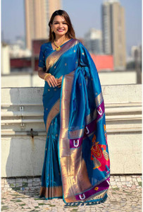 SEMORE Embellished Paithani Jacquard Saree
