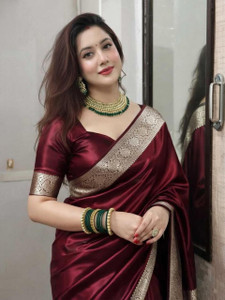Sijileen Woven Banarasi Satin Saree