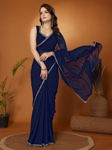 FABMORA एम्बेलिश्ड बॉलीवुड जोर्जेट साड़ी