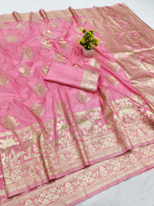 Ratnavali Woven Banarasi Silk Blend, Art Silk Saree