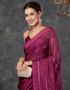 Samah Dyed, Embellished Bollywood Georgette Saree