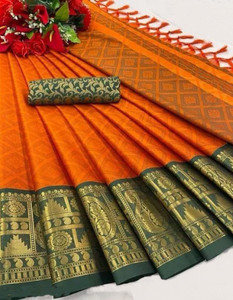 SWDHRM Woven Narayanpet Jacquard, Cotton Silk Saree