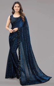 Heerali Self Design Bollywood Lycra Blend Saree