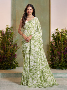 GARDEN VARELI Floral Print Daily Wear Silk Blend Saree