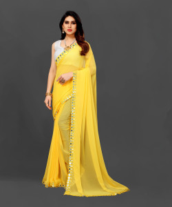 Laddu creation Embellished Bollywood Georgette, Silk Blend Saree