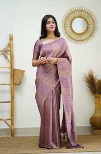 LITIRTHFAB Embellished, Woven Kanjivaram Jacquard, Pure Silk Saree