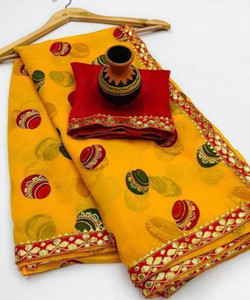 MAJISA SAREES प्रिंटेड बॉलीवुड जोर्जेट साड़ी