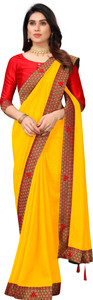 GAVUBAA Solid/Plain Daily Wear Art Silk Saree