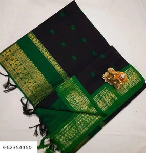 gadwal Self Design Kalamkari Cotton Silk Saree