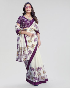 ANIRAV Printed Mysore Art Silk Saree