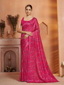 GARDEN VARELI फ्लोरल प्रिंट डेली वियर सिल्क ब्लेंड साड़ी