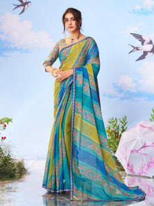 Laxmipati sarees प्रिंटेड बॉलीवुड शिफॉन साड़ी