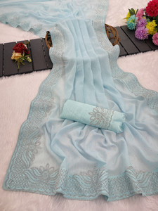 jd fashion Embroidered Venkatagiri Georgette Saree