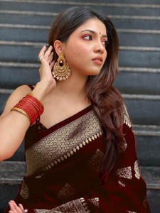 AVANTIKA FASHION Woven Kanjivaram Pure Silk, Art Silk Saree