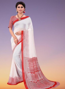 WILLMAKE Printed Bollywood Georgette Saree