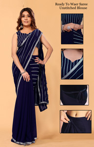 MYSTERY BOX Self Design, Embellished Bollywood Georgette Saree