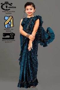 Dream Clouds Embellished Bollywood Lycra Blend Saree