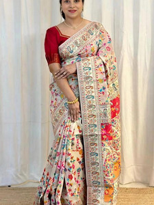 NEZAA EXPORT Woven Kanjivaram Pure Cotton Saree