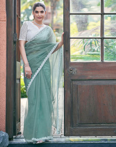 Anmi Dyed, Embellished Bollywood Net Saree