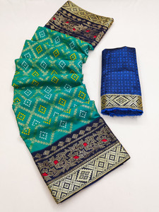 Kanooda Prints Printed Bandhani Georgette Saree