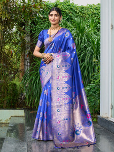 GARIYA Embellished Banarasi Silk Blend Saree