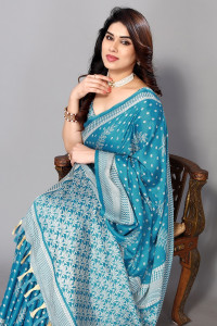 FABMORA Printed, Blocked Printed Daily Wear Chiffon, Georgette Saree