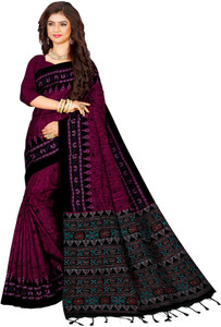 Quetzal Printed Sambalpuri Pure Cotton Saree