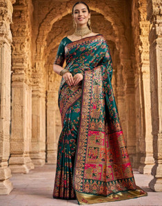 RIDDHI SIDDHII CREATION Woven Banarasi Cotton Silk Saree