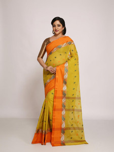 WoodenTant Woven Tant Handloom Pure Cotton Saree