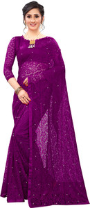 LOROFY Embellished Bollywood Net Saree