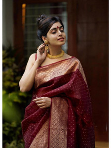 Bansari Textiles Self Design, Woven Kanjivaram Jacquard Saree