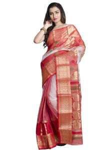 Upama Fabric Embellished Bollywood Handloom Silk Blend Saree