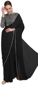 mahi creation Solid/Plain Daily Wear Organza Saree