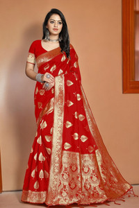 ALMEDA Woven Banarasi Silk Blend Saree