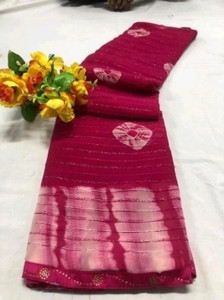 dhanshreesaree Geometric Print, Polka Print, Printed Bollywood Art Silk, Muslin Saree